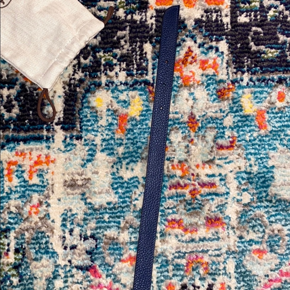 Blue Hermès belt WITHOUT buckle. Beautiful+unique - Picture 5 of 11